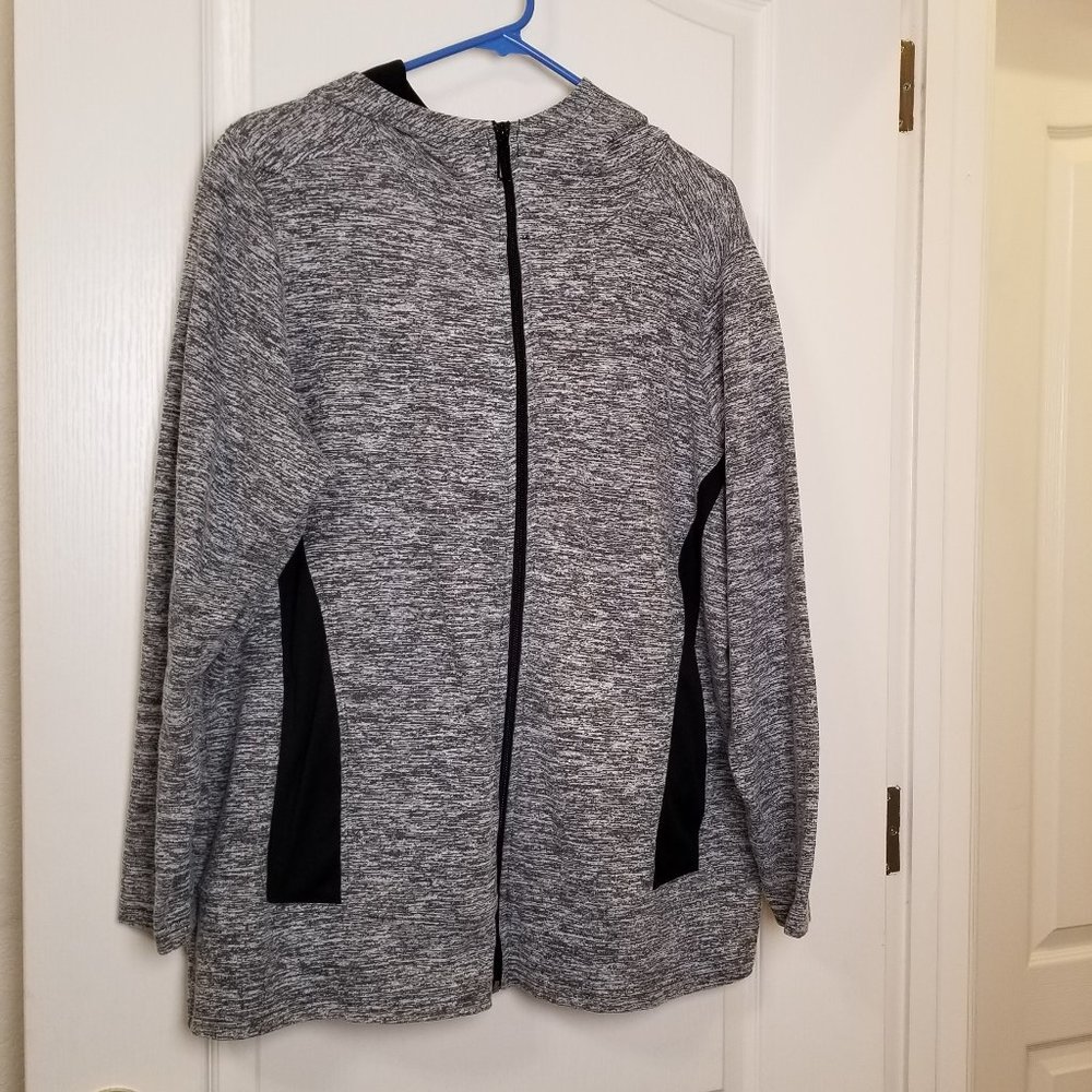 Made for Life Hooded Sweatshirt, Men's 1X, Gray Black, Full Zip, Pockets, VGC